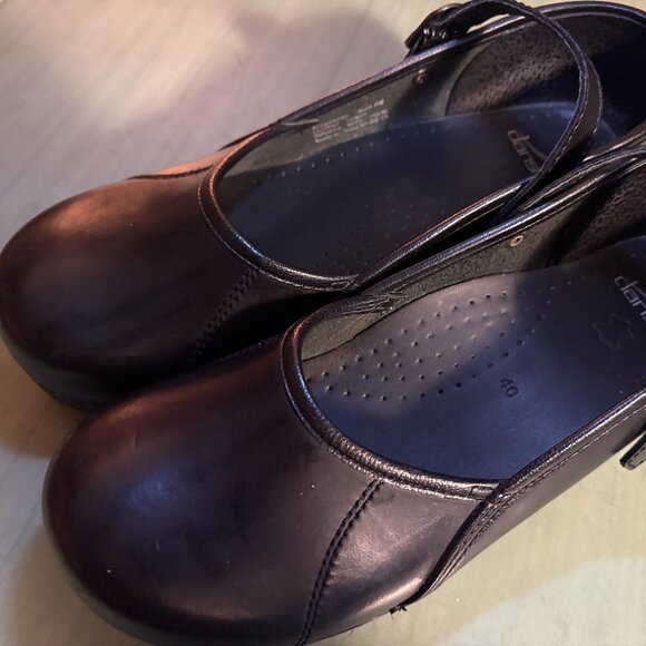 Womens Dansko Black Leather Mary Jane Clogs  EU Size 40  US Size 9.5/10 - Picture 1 of 10